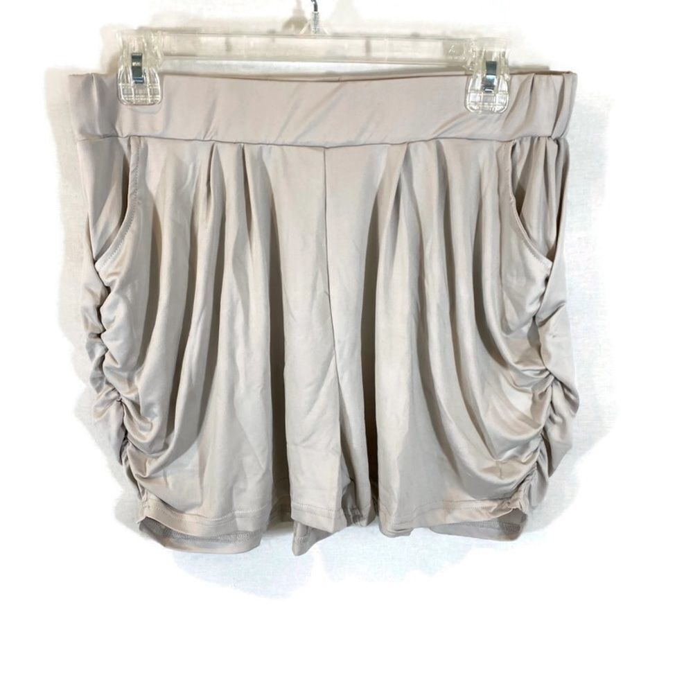 Ladies Light Grey Unbranded Ruched Side Shorts XL